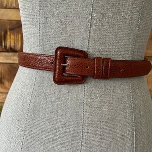 Harken brown leather snake embossed skinny belt